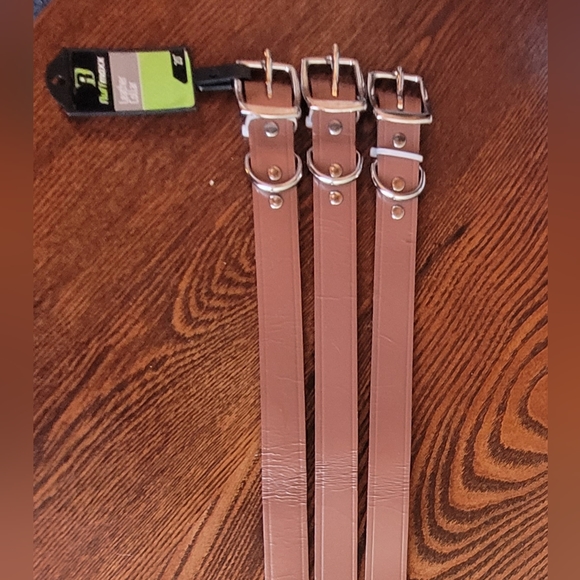 Lot of 3 Brown Leather Dog Collars Size 20 Unused - Picture 2 of 11